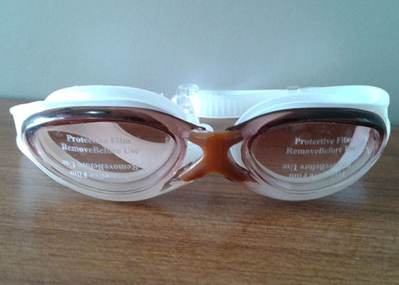 Occhiali di protezione durevoli su ordinazione di nuoto del silicone dello specchio, occhiali di protezione di un pezzo di nuotata